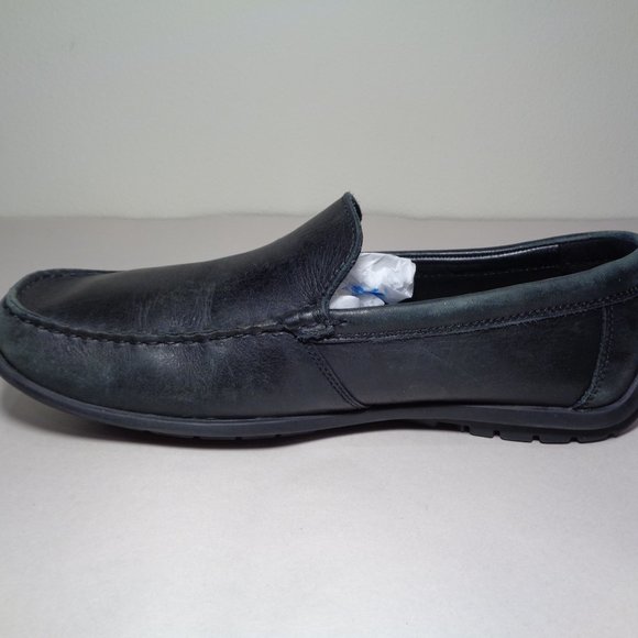 Ecco Size 10 to 10.5 Eur 44 HOLTON Black Leather Loafers Men\'s Shoes main image 3
